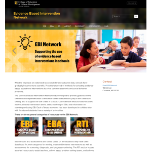 Evidence Based Intervention Network website screenshot